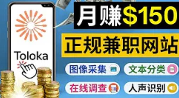 正规网络兼职赚钱平台Toloka，利用业余时间月赚150美元