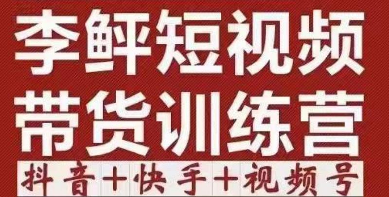 李鲆·短视频带货训练营（第12期），低投入、低风险、比较容易上手，收益巨大