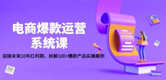 电商爆款运营系统课：迎接未来10年红利期，拆解100+爆款产品实操案例