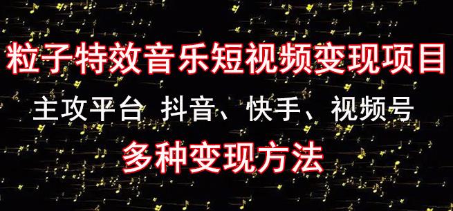 黄岛主《粒子特效音乐短视频变现项目》主攻平台抖音、快手、视频号多种变现方法