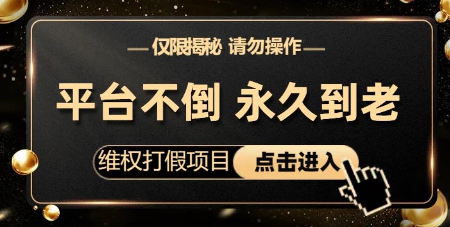 维权打假项目，电商平台不倒，项目长久到老，零投入，高回报，日入1000+（仅揭秘，勿操作）