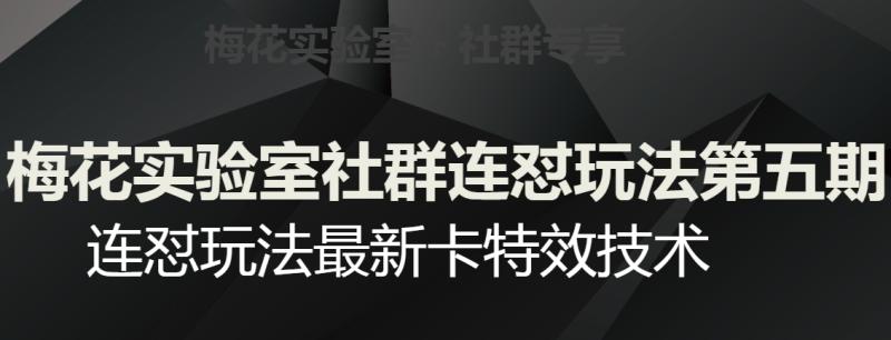 梅花实验室社群连怼玩法第五期，视频号连怼玩法最新卡特效技术