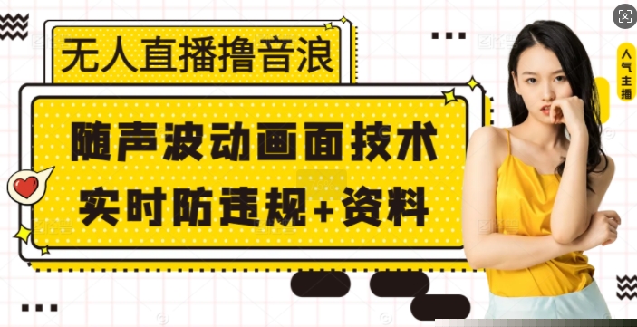 无人直播撸音浪+随声波动画面技术+实时防违规+资料【揭秘】