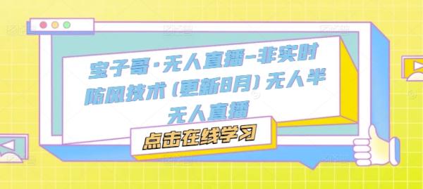 宝子哥·无人直播-非实时防风技术(更新2025年4月)无人半无人直播