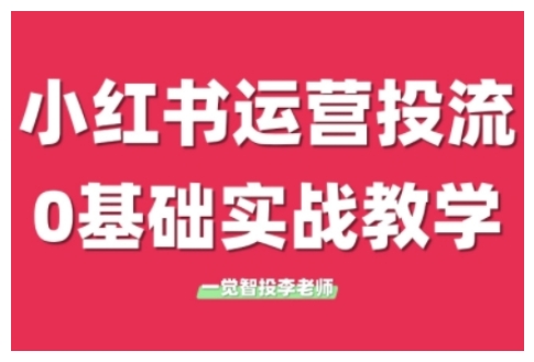 小红书运营投流，小红书广告投放从0到1的实战课，学完即可开始投放（更新6月）