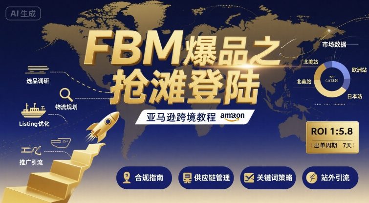 FBM爆品之抢滩登陆-亚马逊跨境教程 亚马逊抢单神器