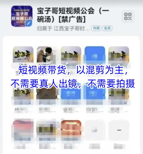 宝子哥头部团队短视频带货,以混剪为主,不需要真人出镜,不需要拍摄【更新10月】