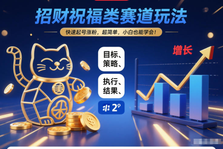 招财祝福类赛道玩法,快速起号涨粉,超简单,小白也能学会