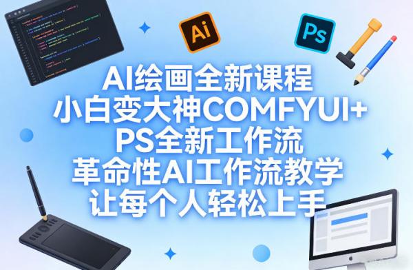 AI绘画全新课程,小白变大神COMFYUI+PS全新工作流,革命性AI工作流教学,让每个人轻松上手