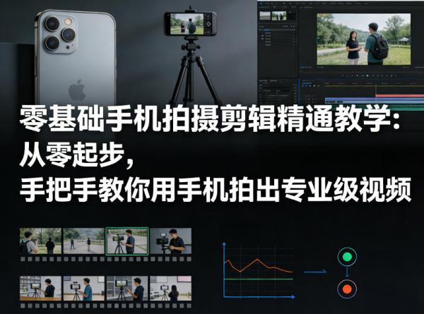 零基础手机拍摄剪辑精通教学:从零起步,手把手教你用手机拍出专业级视频