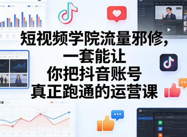 短视频学院流量邪修，一套能让你把抖音账号真正跑通的运营课